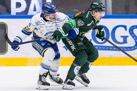 Leksands Justin Glenn Kloos och Färjestads Joel Nyström