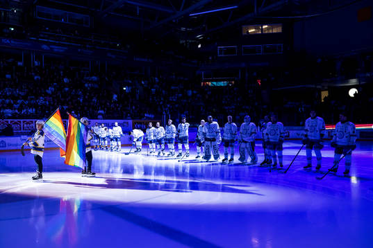 Fanbärare med pride flaggor