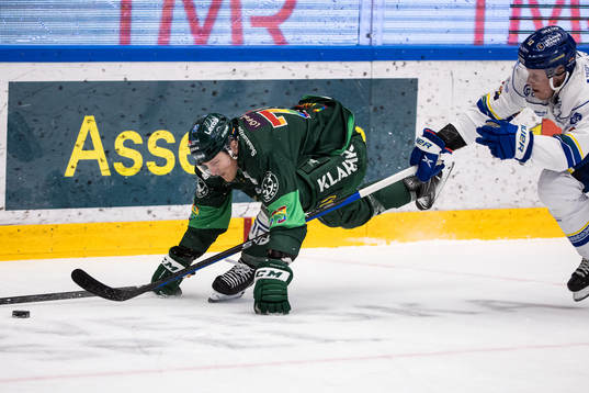 Färjestads Patrik Lundh och Leksands Kalle Östman