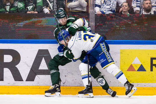 Färjestads Eric Engstrand och Leksands Anton Lindholm