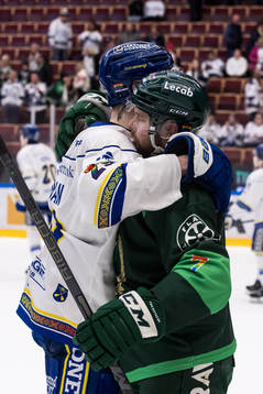 Färjestads Axel Bergkvist och Leksands Emil Heineman