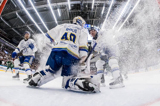 Leksands målvakt Mantas Armalis och Leksands Patrik Noren