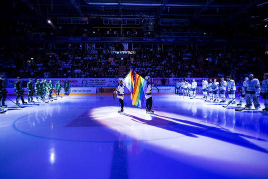 Fanbärare med pride flaggor