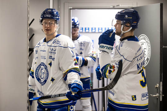 Leksands Emil Heineman och Jesper Kandergård innan