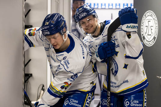 Leksands Emil Heineman och Jesper Kandergård innan