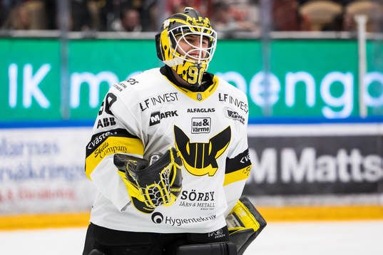 Västerås målvakt Ian Blomquist deppar