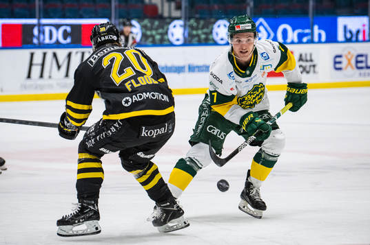 Björklövens Nicholas Schilkey och AIKs Erik Flood