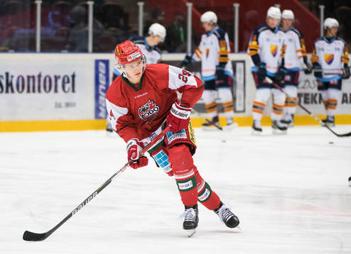 Modos Theodor Niederbach innan ishockeymatchen i