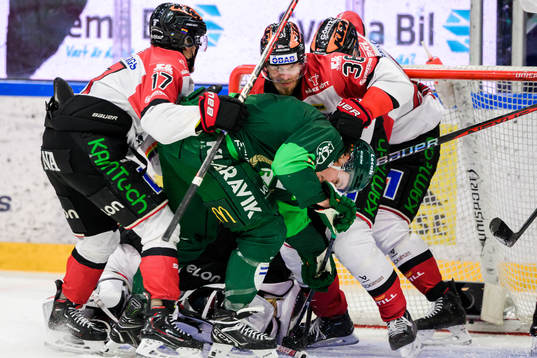 Örebros Emil Larsson och Färjestads Joakim Nygård