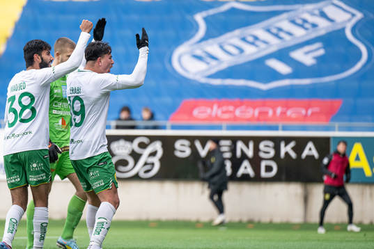 Hammarbys Jusef Erabi jublar med Montader Madjed