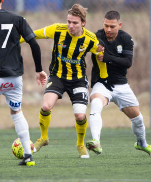IFK Hässleholms Isaac Holmberg i träningsmatchen mellan