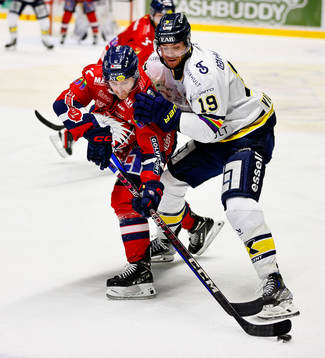 Linköpings Markus Ljungh och HV71s Sam Vigneault