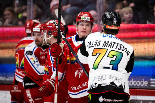 Timrås Erik Walli Walterholm och Malmö Redhawks Adam