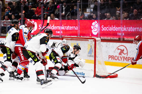 Malmö Redhawks Carl-Johan Lerby och målvakt Adam Werner