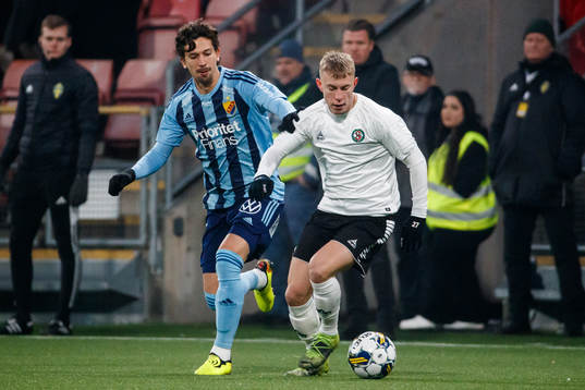 Djurgårdens Gustav Wikheim och Örebros Valgeir Valgeirsson