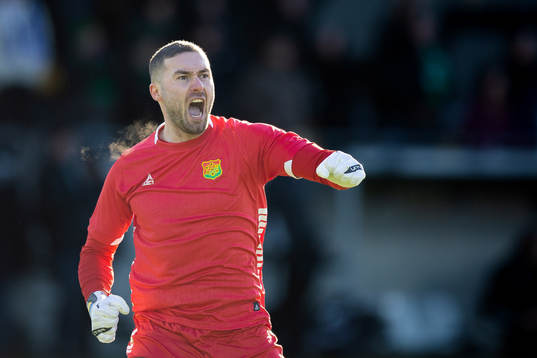 GAIS målvakt Mergim Krasniqi jublar