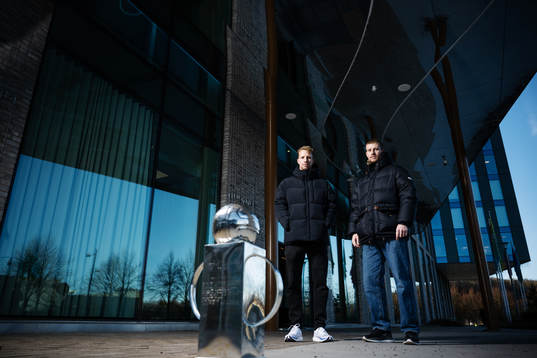 Samuel Gustafson och Simon Gustafson med Lennart Johanssons
