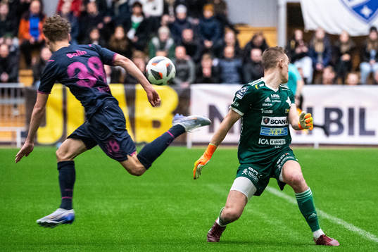 Malmö FFs Hugo Bolin och IFK Luleås målvakt Rasmus