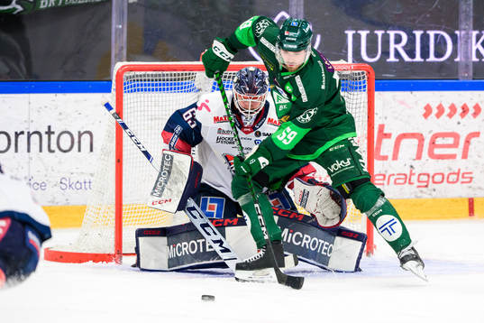 Linköpings målvakt Marcus Högberg och Färjestads Linus