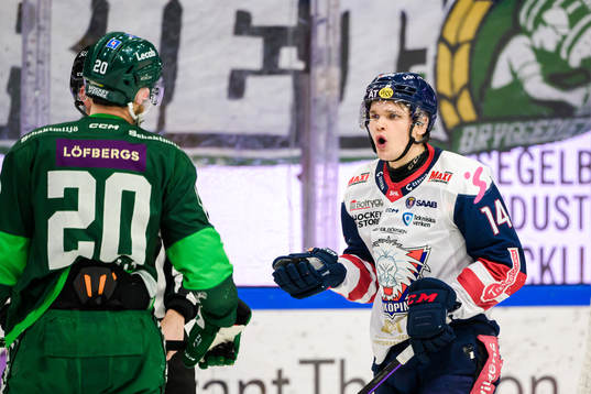 Färjestads Marcus Westfält och Linköpings Arvid Costmar