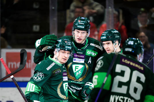Färjestads Marcus Nilsson, Victor Ejdsell och Michael