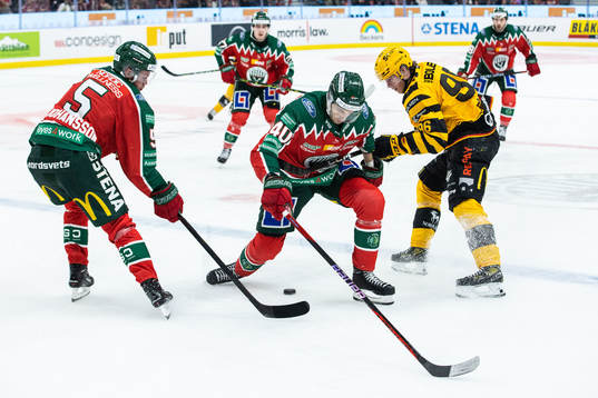 Frölundas Filip Johansson och Petteri Lindbohm mot