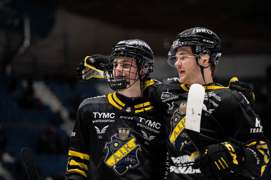 AIKs Dalibor Dvorsky och Renars Krastenbergs jublar