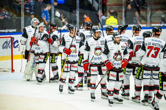 Malmö Redhawks spelare jublar