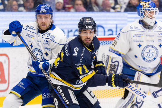 Leksands Anton Lindholm och HV71s Tyler Vesel