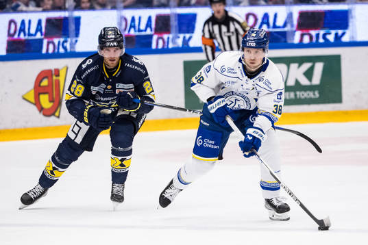 HV71s Joonas Nättinen och Leksands Olle Alsing