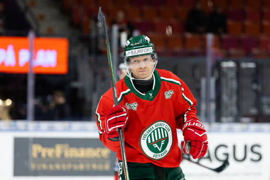 Frölundas Ryan Lasch innan ishockeymatchen i SHL mellan