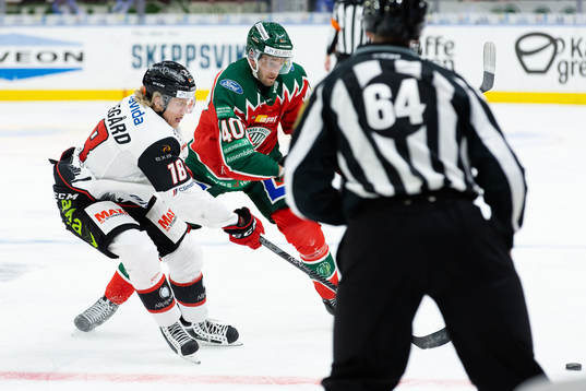 Malmö Redhawks Marcus Sylvegård och Frölundas Petteri
