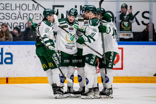 Färjestads Lucas Forsell jublar