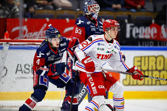 Linköpings Mattias Hävelid och Timrås Dennis Värmhed