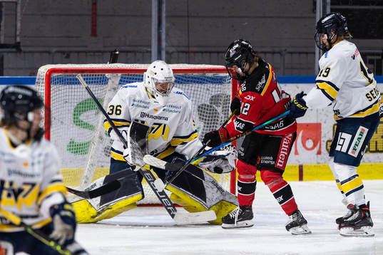 HV71s målvakt Anni Keisala och Luleås Viivi Vainikka