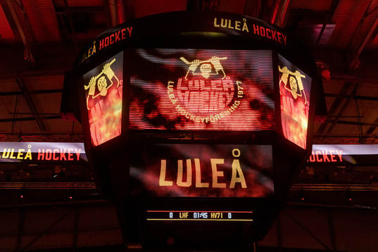 Jumbotronen med Luleå hockeys logga
