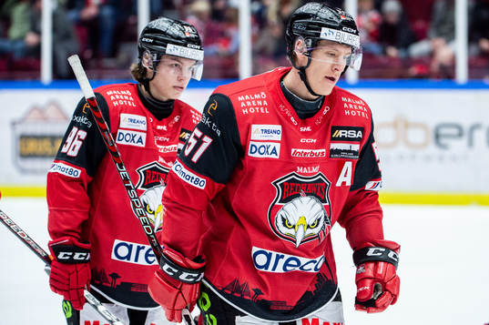 Malmö Redhawks Lukas Wernblom och Emil Sylvegård deppar