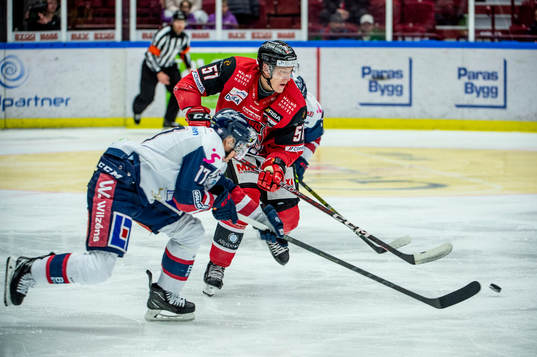 Malmö Redhawks Emil Sylvegård mot Linköpings Sebastian