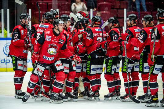 Malmö Redhawks spelare jublar