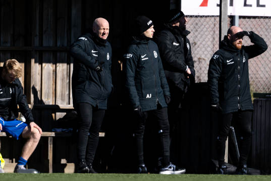 Landskronas tränare Billy Magnusson och assisterande