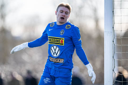 Landskronas målvakt Svante Hildeman deppar