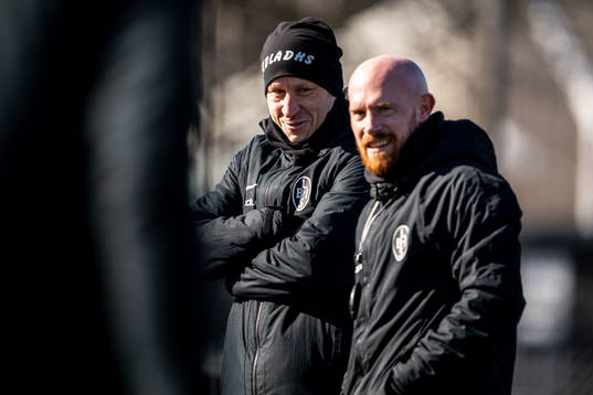 Landskronas tränare Billy Magnusson och assisterande