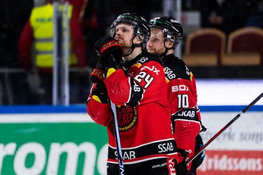 Luleås Brendan Shinnimin och Einar Emanuelsson deppar
