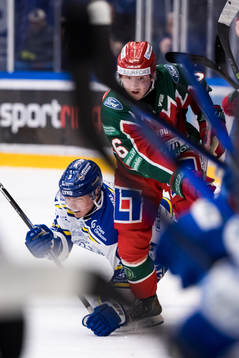 Leksands Patrik Zackrisson och Frölundas Filip Hasa