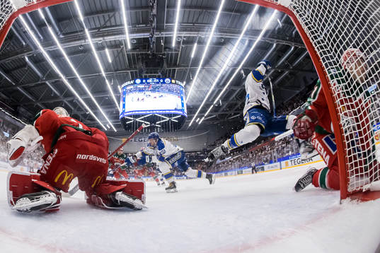 Frölundas målvakt Lars Johansson och Leksands Justin