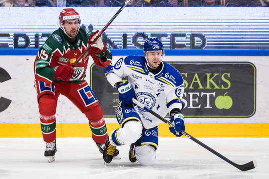 Frölundas Anders Grönlund och Leksands Mikael Ruohomaa