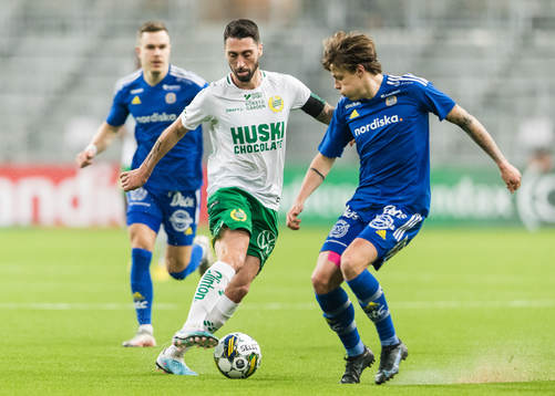 Hammarbys Nahir Besara och GIF Sundsvalls Jesper Carström