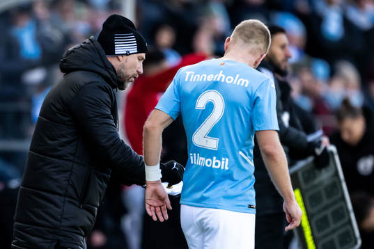 Malmö FFs tränare Henrik Rydström och Anton Tinnerholm
