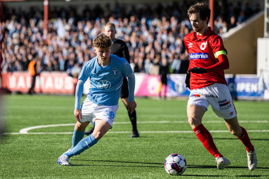 Malmö FFs Hugo Bolin och Degerfors Sebastian Ohlsson