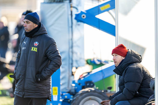 Helsingborgs tränare Alvaro Santos och tränare Mattias